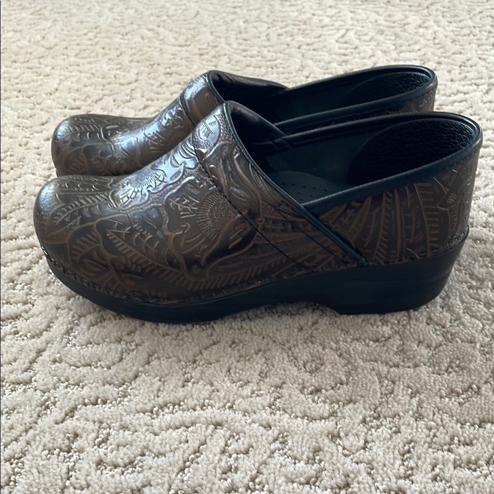 Dansko Professional Tooled Leather Clogs - Picture 3 of 6